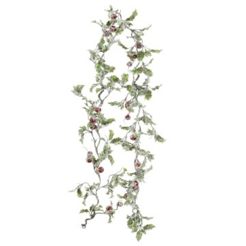 Red Frosted Holly Garland