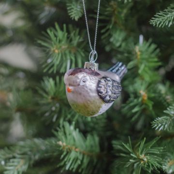 Red Silver Glass Bird