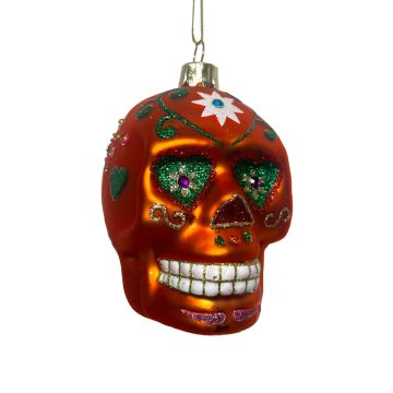 Orange Glass Skull