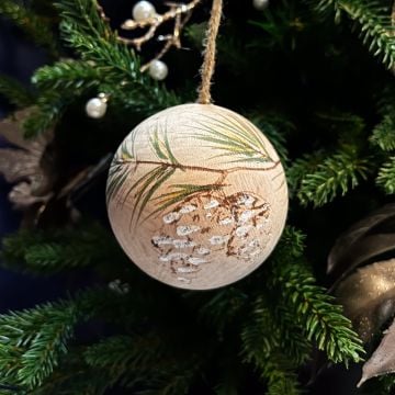 Pine Branch Wooden Ball