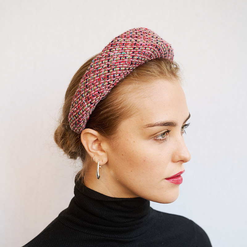 Pink Tweed Headband