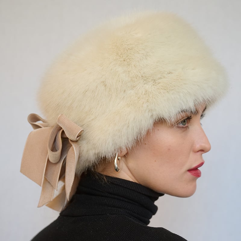 Clotted Cream Faux Fur Hat